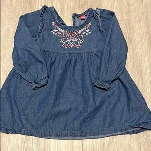 Blue Denim Kids Top with Embroidery